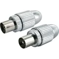SCHWAIGER Koaxstecker, Stecker-Koaxbuchse Set vernickelt