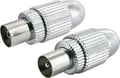 Schwaiger Koaxial Stecker Set KST1525 531 verchromt, 1x Koax Stecker + 1x Koax