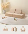Modulares Kindersofa 150x66cm – weicher Teddystoff, waschbar & wasserdicht