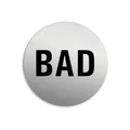 Schild Bad Ø 75 mm Türschild aus Aluminium Edelstahloptik selbstklebend