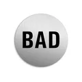 Schild Bad  Ø 75 mm Badezimmerschild Aluminium Edelstahloptik selbstklebend