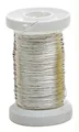 Glorex 6 2220 109 - Silberdraht mit Kupferkern versilbert, 0,4 mm x 40 m auf Spule, zum Basteln, Binden von Gestecken und Kränzen oder zur Schmuckherstellung, Silber