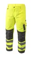 HÖGERT Technik WERSE XL Warnschutz Arbeitshose Herren – Sichtbare Arbeitskleidung Gelb mit Reflexstreifen, Oxford-Verstärkung, Kniepolstertaschen, 7 Taschen, EN ISO Standard, BAU, Straße, Industrie