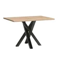 Lomadox Esstisch Tisch Esszimmertisch ausziehbar 120-160 cm in Eiche mit schwarz