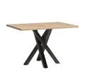 Lomadox Esstisch CALLAO-161, ausziehbar 120-160 cm Eiche mit Metallgestell schwarz