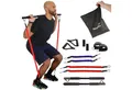 Skandika Trainingsbänder Multi-Widerstandsbänder mit Stange, Pilates Bar mit Resistance Bands, Krafttraining, 3 Widerstandsstufen, Online Trainingsguide,viel Zubehör