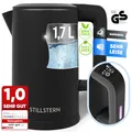 Stillstern Wasserkocher mit Temperatureinstellung [1,7L, 2200W, 40-55-70-85-100°C], 12h Warmhalten, Wasserkocher Edelstahl mit Präzisionsausguss, Schnelles Aufheizen, Teekocher Camping, Matt Finishing