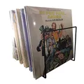 7even Schallplatten Ständer Metall Schwarz – LP & 12" Vinyl Aufbewahrung Regal für ca. 50 Platten 32x25x18cm
