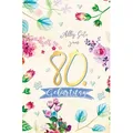 Skorpion Grußkarten A - 80. Geburtstag - Karte mit Umschlag - Blumen - mit Goldfolie weiß