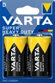 2 x Varta Mono D R20 Batterien 2020 Super Heavy Duty Superlife Zink Kohle 1,5V