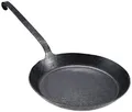 Turk 65534 Eisenpfanne mit flachen Hakenstiel freiform warmgeschmiedet, Durchmesser 34 cm