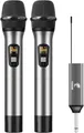TONOR TW630 UHF Dual Mikrofon Set Silber 60m Reichweite Karaoke Party Aussteller