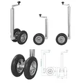 ProPlus Zwillingsstützrad Anhänger 48mm PU-Reifen Doppel Stützrad 550x770mm Deichselrad
