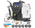 STAHLWERK Inverterschweißgerät Kombi Schweißgerät MTM-200 ST 3-in-1 200 A WIG MIG MAG MMA FLUX, 10 - 200 A, Packung}, 12-tlg., Einzelgerät, mit 200 A und synergischem Drahtvorschub