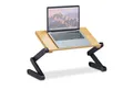 relaxdays Laptop-Ständer Bambus Aluminium