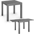 Juskys Gartentisch Laki 70x70 cm ausziehbar - Alu Balkonmöbel Gartenmöbel Anthrazit - Dunkelgrau