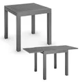 Juskys Gartentisch Laki 70x70 cm ausziehbar - Aluminium Esstisch zum Ausziehen - große Tischplatte - Alu Tisch Balkonmöbel Gartenmöbel Anthrazit