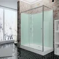 Komplettkabine Ibiza - Duschkabine Mit Schiebetür 5 Mm Esg Sicherheitsglas Klar, Rückwände In Light Grün, Profil: Alu Natur, Größe: 80 X 120 X 204 Cm, Funktionsteil Links - Schulte