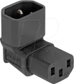 DELOCK 80472 - Netzadapter IEC 60320 - C14 auf C13, Stecker / Buchse, 10 A, 90°