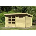 KARIBU Gartenhaus "Ringköbing", Holz, BxHxT: 387 x 220 x 297 cm (Außenmaße inkl. Dachüberstand) - braun