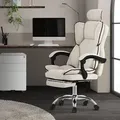 ML-Design Bürostuhl ergonomisch Beige, Gaming Stuhl mit hoher Rückenlehne, Drehstuhl mit Fußstütze, Kissen und Kopfstütze - Beige
