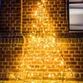 F-H-S International LED Lichternetz Weihnachtsbaum für Hauswand 2m 200 LEDs warmweiß IP44 - Schwarz
