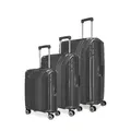 Travelite 4-Rad Kofferset 3-teilig Hartschale mit recyceltem Innenfutter, Größen L/M/S, Gepäck Serie ELVAA: Stylische Trolleys mit Schutzecken + TSA Schloss