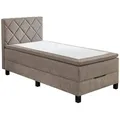 Boxxx Boxspringbett, Taupe, Kunststoff, H3, Höhe ca. 22 cm, 100x200 cm, Oeko-Tex® Standard 100, Bettkasten, gepolstertes Kopfteil, Schlafzimmer, Betten, Boxspringbetten