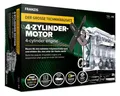 Franzis 67175 - Der große Technikbausatz 4-Zylinder-Motor, hochwertiger Modell-Bausatz im Maßstab 1:3, 100 Bauteile zum Stecken und Schrauben, inkl. Soundmodul, Anleitung und Begleitbuch