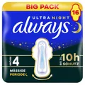 always Ultra Binde - Größe 4 - Secure Night mit Flügeln BigPack 16 Damenbinde 16 Stück