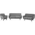 Beliani - Sofa Set Grau Samtstoff Sitzgruppe Klassisch Minimalistisch Wohnzimmer