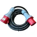 WDH 63A CEE-Verbindungskabel 10Q - 10 m Länge - Inkl. Kupplung, Stecker und Verschlussklappe
