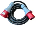 Aktobis 63A CEE Starkstrom-Verbindungskabel H07RN-F 5G10, 10 m mit Stecker & Kupplung, IP67, kompatibel mit Baustromverteilern, Generatoren und 63A Geräten, Schwarz