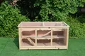 Mucola Kleintierkäfig 117x63x58 cm Kleintiergehege 3 stöckig Holz Hamsterkäfig inklusive aufklappbarem Deckel und Rampen Nagervilla Mäusekäfig Hasenstall