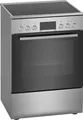 Bosch Elektro-Standherd HKR39C250 | 60cm | Glaskeramik | 4 Kochzonen | 3D Heißluft | Edelstahl | Energieeffizienz A, A (Spektrum:  bis D)