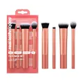 Real Techniques Make-up-Pinsel-Set, für Concealer, Foundation, Kontur, funktioniert mit Flüssigkeit, Creme und Puder, Heftklammern zum Verblenden und Polieren, 4-teiliges Set
