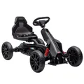 HOMCOM Gokart Tretauto mit Handbremse, verstellbarem Sitz, Vor- und Rückwärtsgang, Tretfahrzeug mit Eva-Räder, Pedal, Kinderfahrzeug Kettcar für Kinder 3-8 Jahren Schwarz