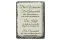 Femer GmbH Metallschild Spruch 3 Wünsche Gelassenheit Krafrt 30x40cm, (1 St), gewölbte Oberfläche, abgerundete Ecken, umgeschlagene Kanten