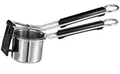 RÖSLE Kartoffelpresse, hochwertige Presse zur Zubereitung von Kartoffelpüree, einfache Reinigung, Edelstahl 18/10, Spülmaschinengeeignet, Farbe:Silber/Schwarz