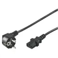 Wentronic Netzkabel Typ F/Stecker - IEC/Buchse schwarz 5,0 m abgewinkelt (51320)