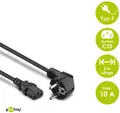 GOOBAY 51320 - Abgewinkeltes Kaltgeräte-Anschlusskabel, 5 m, Schwarz