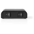 Nedis Speaker Control Switchbox - 2 port(s) - Terminal Clamps - Speaker impedance: 4-16 Ohm - Maximum load per channel: 150 W - Aluminium - Black