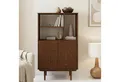 IDIMEX Highboard SIMONA, Wohnzimmerschrank offene Fächer & Türen Massivholz kastanien farben