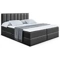 Altdecor Boxbett, Schwarz Hochglanz, Holzwerkstoff, Höhe ca. 20 cm, 180x200 cm, Schlafzimmer, Betten, Boxspringbetten