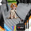 Lovpet® 2in1 Hundedecke für Auto Rückbank & Kofferraum mit Seitenschutz und Sichtfenster Kofferraumschutz - Wasserabweisende Hunde Autoschondecke Universal Autodecke Rücksitz Inkl. Zubehör, Grau