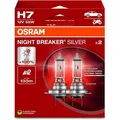 OSRAM Auto-Lampe Night Breaker Silver, H7, 12 V / 58 Watt, Scheinwerferlampe, Halogen, 2 Stück