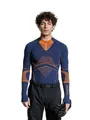 X-Bionic Funktions-Langarmshirt Energy Accumulator Light Half Zip Unterwäsche marineblau/orange Herren, Größe: L