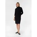 comma Midikleid Kleid Kurzes Strickkleid aus Viskosemix mit überschnittenen Schultern schwarz 46 EU