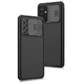 XTCASE Hülle für Samsung Galaxy A52 5G/4G / A52s 5G, Kameraschutz Handyhülle - Kameraabdeckung Schieber Kamera Schutz, Premium Hybrid PC + TPU Bumper Schutzhülle Stoßfest Kratzfest - Schwarz