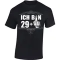 Baddery Print-Shirt Geburtstagsgeschenk für Männer - 30 Jahre: "Ich bin 29 +", hochwertiger Siebdruck, auch Übergrößen, aus Baumwolle schwarz XL